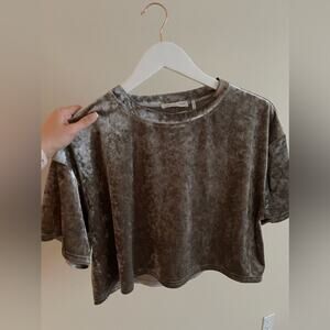 Cropped velvet top